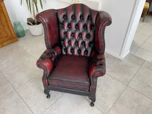 Sale Chesterfield Ohrenfauteuil Ohrenstuhl Zigarrenbraun B2005