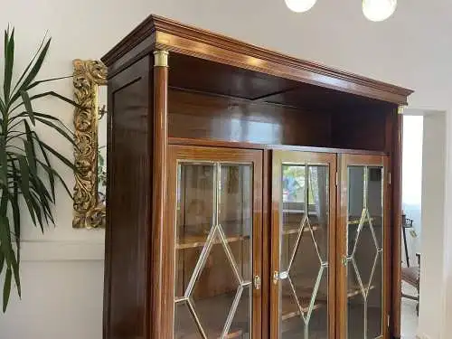 Jugendstil Säulen Bücherschrank Vitrinenschrank B1821-1