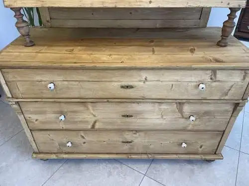 Bäuerliche Aufsatzkommode Vitrinenschrank A4348