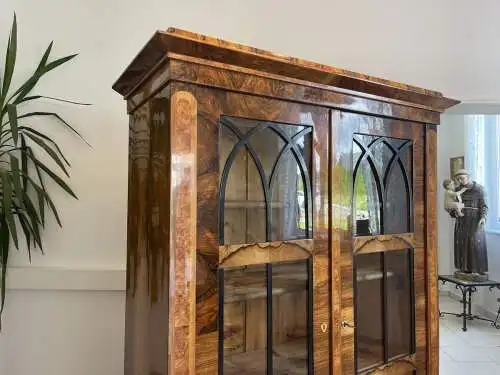 Sale Biedermeier Vitrine Bücherschrank Nussholz A4420