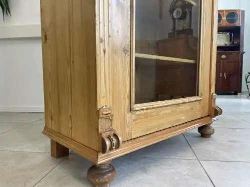 Gründerzeit  Vitrine Naturholz Bücherschrank Bauernschrank  A4405