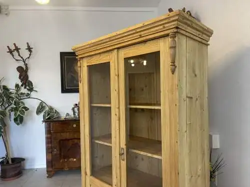 Original Gründerzeit Vitrine Bauernschrank Bücherschrank B4499