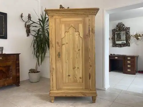 1 türiger Biedermeier Bauernschrank Naturholzschrank A4507