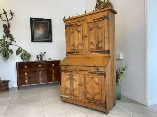 Originaler Eichenschrank Rauchschrank Sekretär A4619