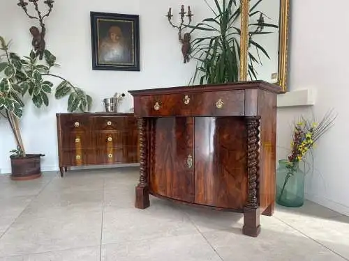 Restaurierte Biedermeier Anrichte Säulentrumeau A4655