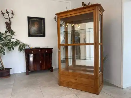 Sale Biedermeier Vitrine Bücherschrank Nussholz A4677