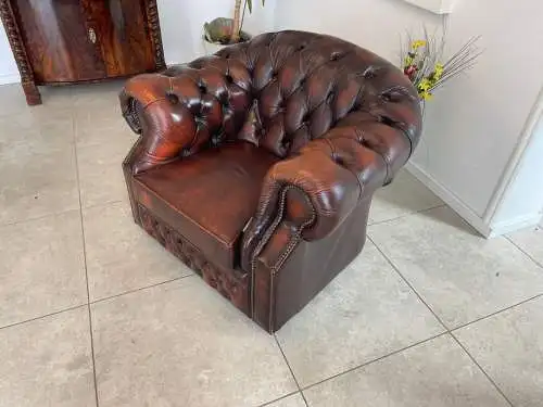 Chesterfield Fauteuil Sessel Couch Zigarrenbraun A4573