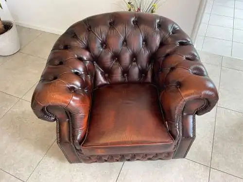 Chesterfield Fauteuil Sessel Couch Zigarrenbraun A4573