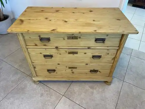 Gründerzeit 3 Laden Kommode Ladenschrank Naturholz A4829