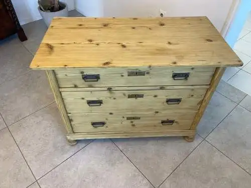 Gründerzeit 3 Laden Kommode Ladenschrank Naturholz A4829