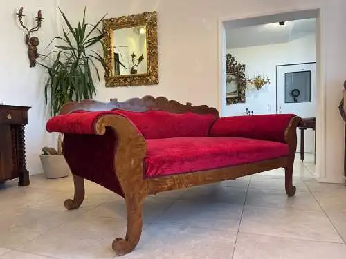 Originales Restauriertes Biedermeier Sofa Nussholz Diwan A4834