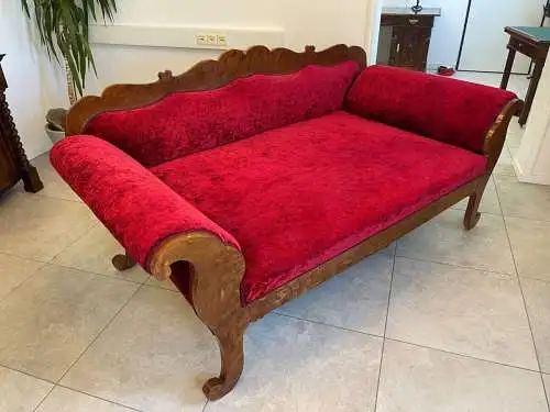 Originales Restauriertes Biedermeier Sofa Nussholz Diwan A4834