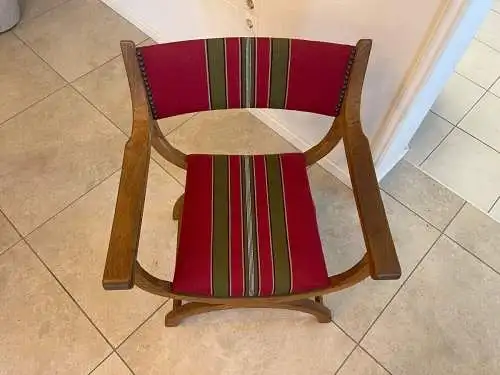 Historismus Prunksessel Scherenstuhl Fauteuil A4832