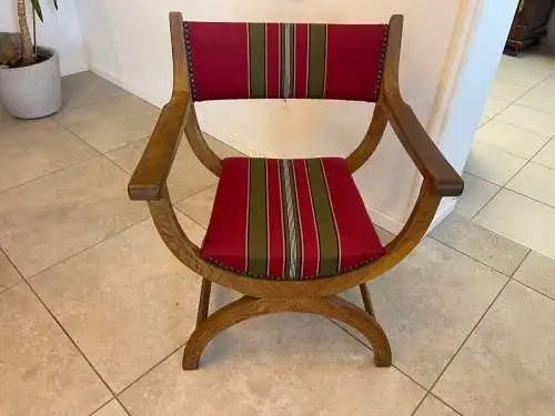 Historismus Prunksessel Scherenstuhl Fauteuil A4832