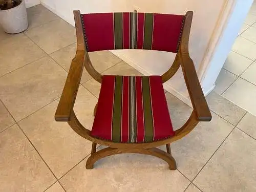 Historismus Prunksessel Scherenstuhl Fauteuil A4832