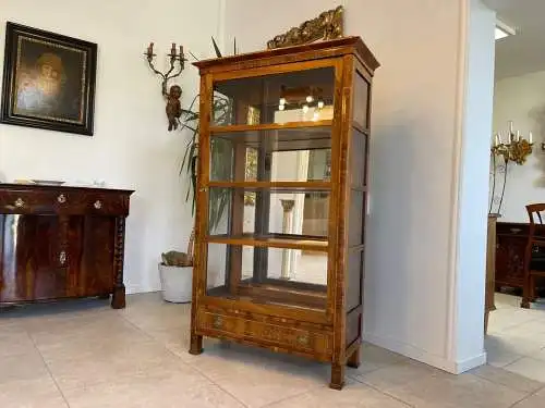 Biedermeier Vitrine Bücherschrank Glasschrank Marketiert A4895