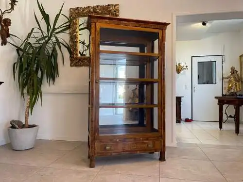 Biedermeier Vitrine Bücherschrank Glasschrank Marketiert A4895