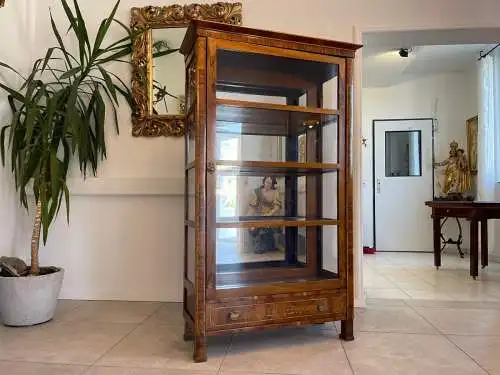 Biedermeier Vitrine Bücherschrank Glasschrank Marketiert A4895