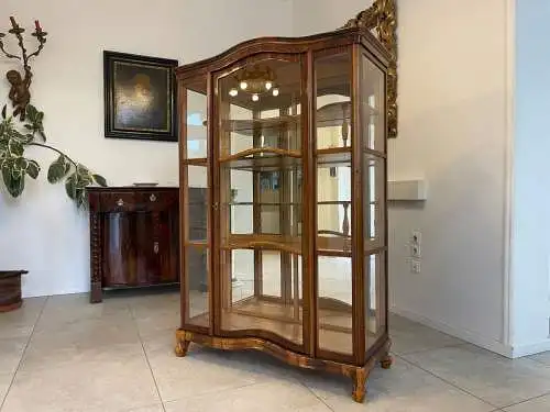 Biedermeier Vitrine Bücherschrank Nussholz A4949