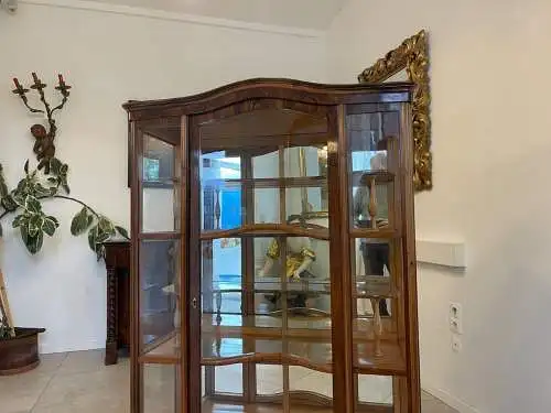 Biedermeier Vitrine Bücherschrank Nussholz A4949