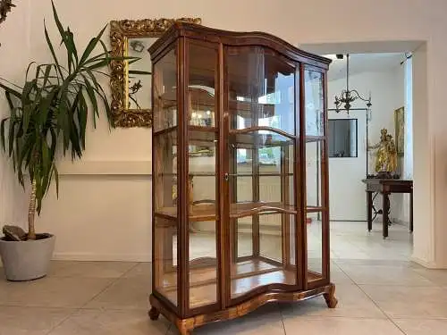 Biedermeier Vitrine Bücherschrank Nussholz A4949