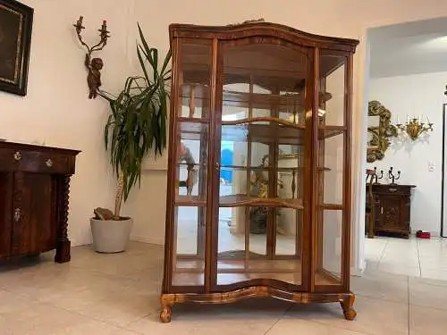 Biedermeier Vitrine Bücherschrank Nussholz A4949