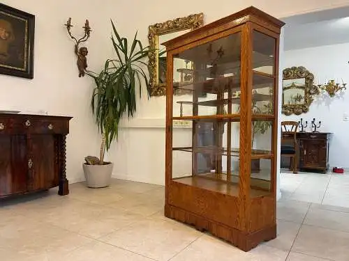 Biedermeier Vitrine Bücherschrank Eschenholz  A4950