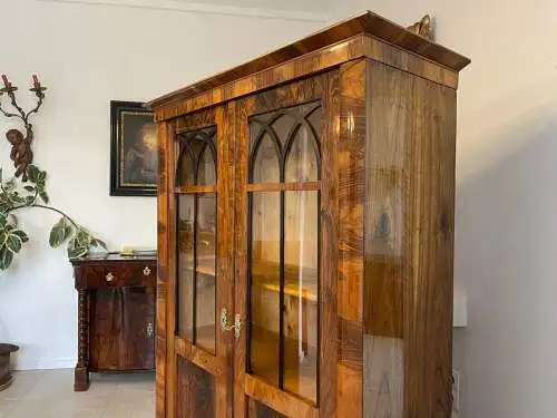 Sale Biedermeier Vitrine Bücherschrank Nussholz A4933