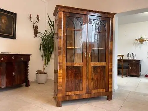 Sale Biedermeier Vitrine Bücherschrank Nussholz A4933