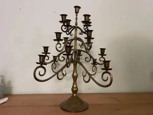 Biedermeier Kerzenleuchter Messing Leuchter Standleuchter R1003