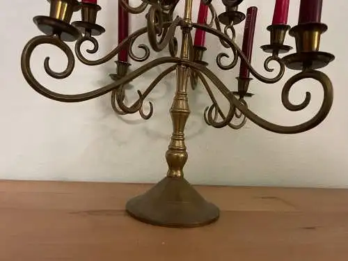 Biedermeier Kerzenleuchter Messing Leuchter Standleuchter R1003