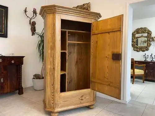 Bauernschrank 1 türig Biedermeier Naturholzschrank A5024