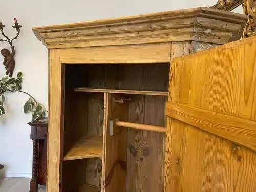 Bauernschrank 1 türig Biedermeier Naturholzschrank A5024