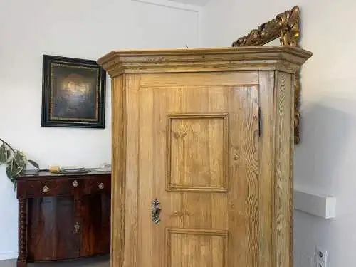 Bauernschrank 1 türig Biedermeier Naturholzschrank A5024