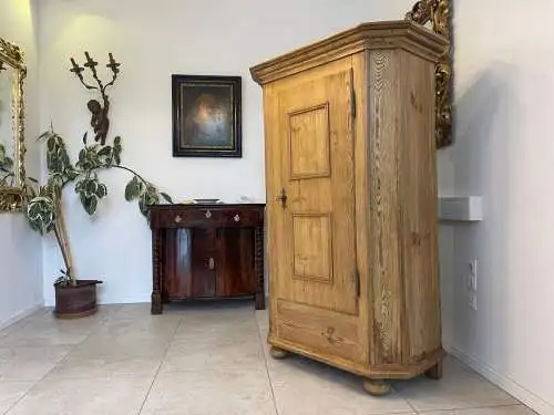 Bauernschrank 1 türig Biedermeier Naturholzschrank A5024