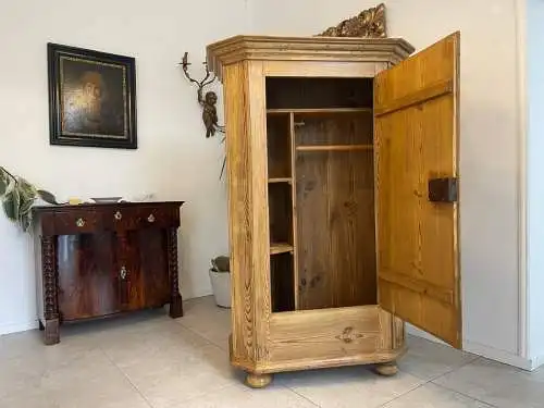 Bauernschrank 1 türig Biedermeier Naturholzschrank A5024