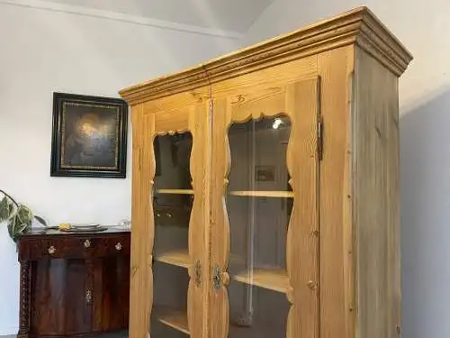 Bauernschrank Bäuerliche Vitrine Bauernvitrine Bücherschrank A5027