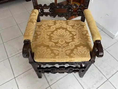 Originaler Fauteuil Stuhl Königssessel Jagdsessel Barock A2847