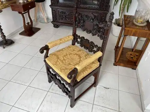 Originaler Fauteuil Stuhl Königssessel Jagdsessel Barock A2847