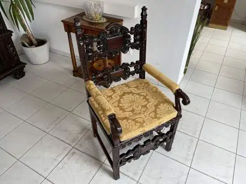 Originaler Fauteuil Stuhl Königssessel Jagdsessel Barock A2847