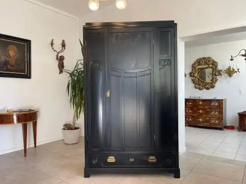 Jugendstil Garderobenschrank Schwarz Schrank  A5051