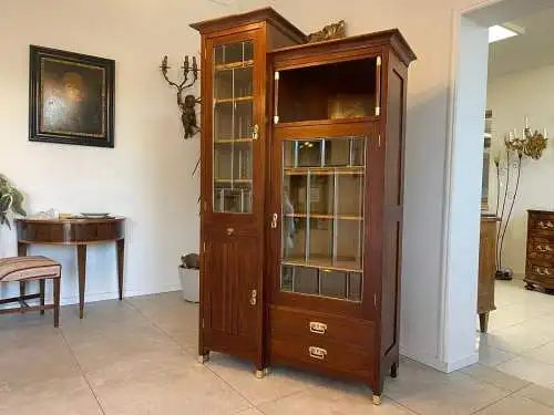 Jugendstil Bücherschrank Vitrine Original A5074