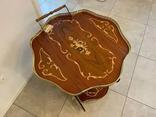 Barockstil Serviertisch Frühstückstisch Intarsien Designertisch A5068