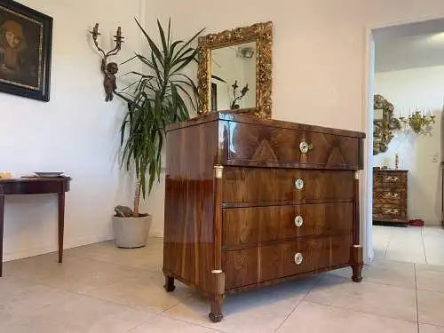 Restaurierte Biedermeier Schreibkommode Nussholz A5105