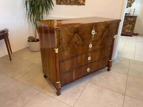 Restaurierte Biedermeier Schreibkommode Nussholz A5105