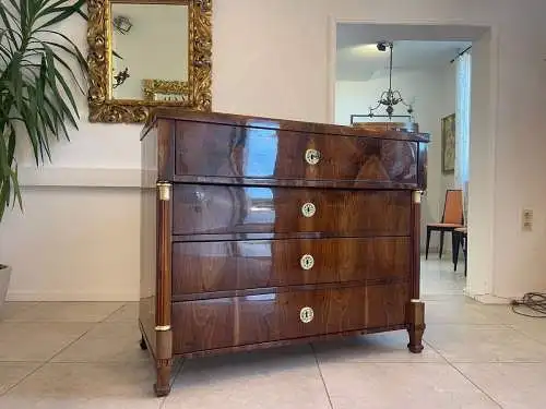 Restaurierte Biedermeier Schreibkommode Nussholz A5105