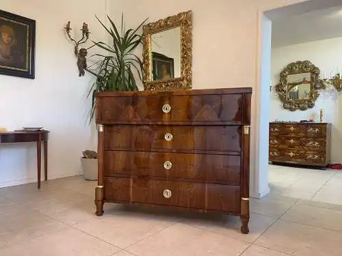 Restaurierte Biedermeier Schreibkommode Nussholz A5105