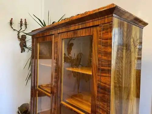 SALE Biedermeier Vitrine Bücherschrank Sammlervitrine, Nussholz A5107