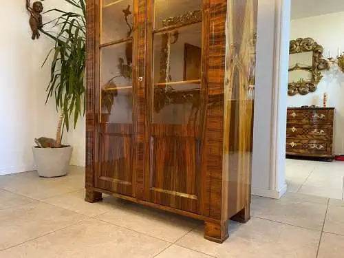 SALE Biedermeier Vitrine Bücherschrank Sammlervitrine, Nussholz A5107