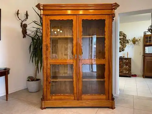 SALE Biedermeier Vitrine Bücherschrank Sammlervitrine Kirschholz A5108